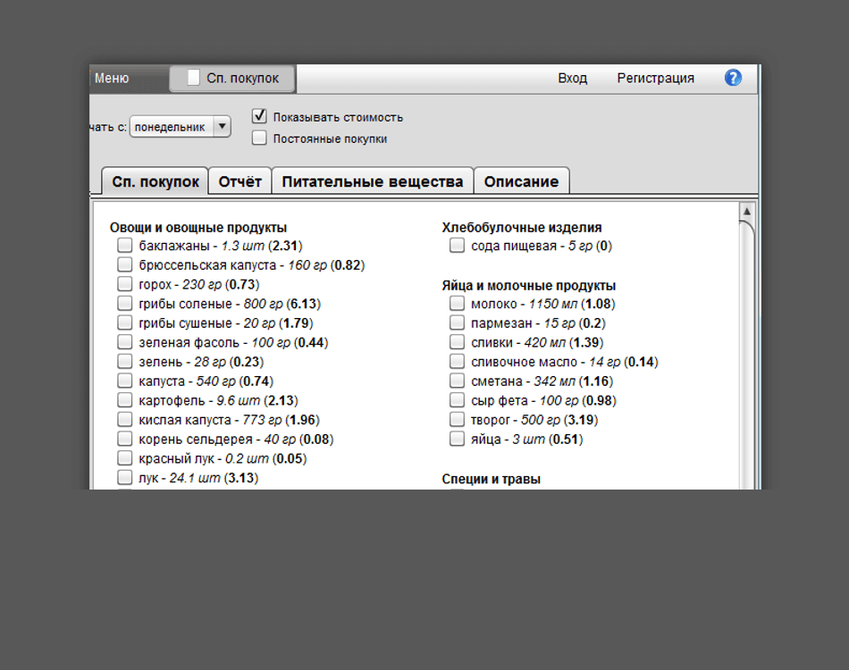 Список покупок